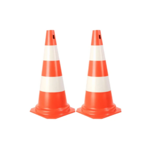 CONE PVC 75CM LARANJA/BRANCO